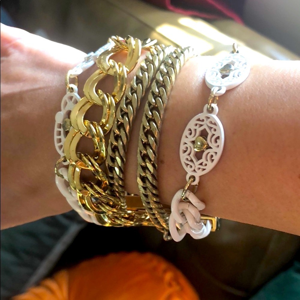Vintage Juicy Couture gold white chunky bracelet